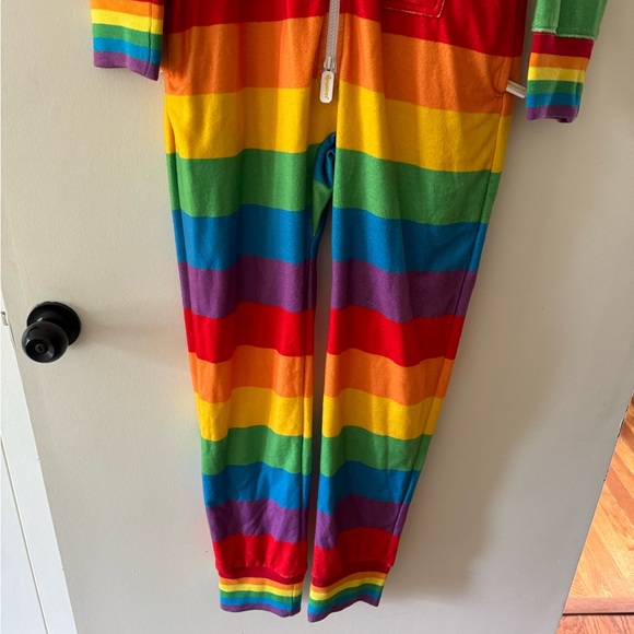 Tipsy Elves Fleece Rainbow Pride w/ Hoodie Onesie Unisex Small - Picture 2 of 11